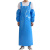  工品星 水产防水防油防污围裙通用耐酸碱耐油加大加厚PU带套袖皮围裙围腰 蓝色 围裙 