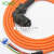 伺服电机 动力电源电缆线 MR-PWCNS4-5M 8 10 12M航空插头4芯 橙色 10m