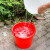 清洁水桶牛筋水桶塑料加厚双耳担水桶 大号红色双耳桶2个 总容量100斤
