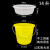 干湿过滤分离带滤网垃圾桶大号厨房厨余茶水茶叶沥水水桶篮桶 黄色14升有盖子白色沥水篮