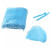 LISM一次性加厚透气帽食品厂车间专用头套防尘防油烟餐饮厨房厨师网帽 24寸蓝色加大款100只