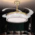 德国品质新款家用卧室灯风扇隐形轻奢现代简约水晶吊扇灯餐厅一体 E款42寸变频遥控离线语音版