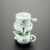 陶瓷懒人功夫茶具套装家用单个旋转石磨自动泡茶壶玻璃冲茶器茶杯 梅子青静字自动茶具-泡茶器+公道杯