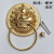 仿古 铜兽头门环中式狮子头虎头拉手麒麟大门把手复古木门拉环 直径30厘米黄铜色花环(一个)