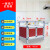 简易碗柜厨柜三层组装柜不生锈铝合金柜橱柜厨房收纳柜 加宽加厚八门红色72*36*132CM 双门