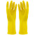 海斯迪克 防水防滑胶皮橡胶手套 黄色乳胶手套 M码50双 