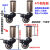 定制适用桌子橱柜万向滑轮茶几增高脚轮不锈钢置物架衣架货架移动滚轮轱辘 圆管内径32毫米-1.5寸轮【4