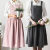 围裙棉麻式日式时尚女兜个性连衣亲子花店工作厨房麻双肩加长款过膝 绿色-无袋