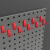 DYQT洞洞板置物架五金工具挂钩收纳展示墙烘培方孔修车工具挂板墙 10个红色塑料小型单钩