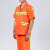夏季短袖环卫工作服套装透气清洁公路养护工人物业保洁反光安全服 橘色 -斜纹涤棉(中号)-套装