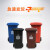 户外垃圾桶商用大号干湿分类240l升带盖轮120L小区室外环卫挂车桶 蓝色 120升加厚 可回收物