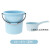 塑料水桶手提加厚洗衣桶多功能储水桶圆形桶宿舍洗衣桶装水桶 18L北欧蓝水勺