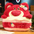 DISNEY迪士尼草莓熊抱枕毯毛绒玩具维尼熊靠垫史迪仔布娃娃创意玩偶 红色草莓熊 抱枕45*50cm