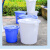 贝傅特 大号圆形垃圾桶 户外环卫工业大容量商用有盖无盖塑料桶 蓝色带盖160L