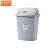 京洲实邦 塑料大垃圾桶大号学校厨房办公室大容量商用无盖带盖 40L卡其色无盖