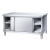 焊接不锈钢工作台厨房操作台面储物柜商用烘焙切菜桌子带拉门案板 双通焊接款工作台 120x60x80cm