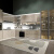 索菲亚厨房橱柜定制 摩迪系列 后现代简约高光烤漆整体厨柜 石英石台面 定制金