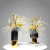 现代轻奢玻璃花瓶仿真花艺摆件样板间客厅餐桌干花设计师装饰插花 矮款 花器+花艺，成品发货