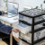 访客 FK 办公室桌面文件盒收纳柜子抽屉式多层架整理箱塑料储物柜神器-白色茶2层