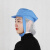 工作帽子男女包头发帽 卫生网帽发网披披肩帽防尘帽批发 蓝色披肩帽 .