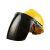 江航缆配安全帽式电焊面罩防飞溅切割打磨工地烧氩弧气保焊全脸防护面罩 （绿色）面罩+V型黄色安全