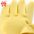 威蝶工业橡胶手套强力加厚牛筋耐酸碱耐磨耐用防滑防水洗衣洗碗居家清洁手套 黄色 M 1付装