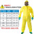 Ansell安思尔3000耐酸碱连体防化服微护佳防油实验化工黄色分体 连体全面罩套装（防有机气体） S