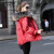欧迪鸟轻奢品牌真皮羽绒服女短款2022冬款时尚质感派克服女大衣貉子毛领大衣羽绒外套（预售八天） 红色 S/155 100斤以内