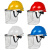 定制适用安全帽带面罩全脸防护透明PVC铝包边烧焊防飞溅防冲击打磨面屏 红色安全帽+支架+6张屏