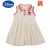 迪士尼（Disney）女童裙子夏季薄款韩版无袖纯棉翻领白色polo裙女宝宝连衣裙夏装 可爱熊POLO裙 110cm