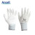 安思尔/Ansell 48-100白色PU涂掌尼龙针织手套轻型耐磨防油防滑精密操作装配8码 3副装