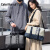 Catei Karrui男士旅行包手提出差短途轻奢时尚潮大容量行李袋编织单肩斜挎包女 灰色 23L