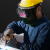 电焊面罩安全帽面罩焊工自动变光头戴式全脸部防护罩氩弧焊帽 CL小镜片不变光无