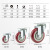 【竹帕】枣红双轴脚轮聚氨酯万向轮通用手推车轱辘 5寸刹车轮
