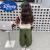 迪士尼（Disney）女童洋气宽松网红工装外套套装春秋季女宝宝2024新款春装休闲韩版 米白色 单外套 90cm (建议80-90cm 1-2周岁)
