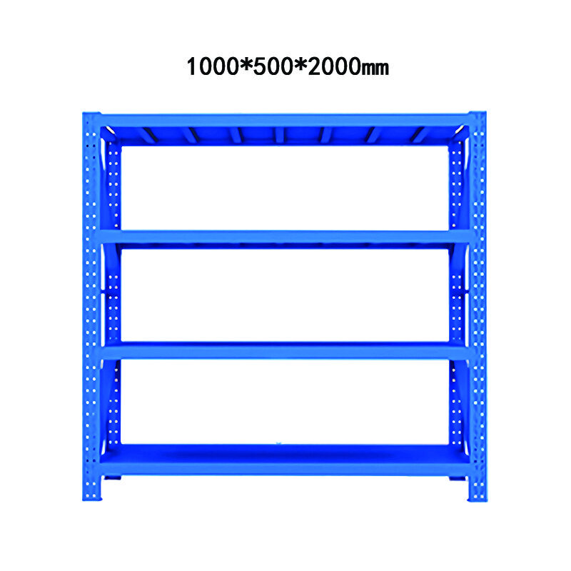 康迪普 货架仓储置物架超市展示架仓库货架多功能铁架子 轻型4层蓝色 1000*500*2000mm主架承重150kg/层