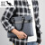 酷奇袋鼠（KUQIDAISHU）男士手提包背包新款时尚商务休闲公文包男款潮流单肩包斜挎包男包 大号灰色+手包