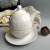 山头林村子母咖啡壶 浮雕花创意陶瓷茶具子母壶套装单人壶英式咖啡杯带碟 一套装 0ml 401mL(含)-500mL(含)