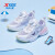 特步（XTEP）儿童童鞋女童夏季旋钮扣小童网孔休闲鞋 淡紫色/新白色 29码