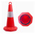 百舸 塑料反光路锥圆锥 交通安全警示锥红白雪糕筒路障 67cm