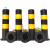 双耳立柱带顶环警示桩防撞柱可拆卸全包膜立柱黄黑人行道隔离柱 固定款76*750*1.5带环