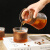 Mongdio手冲咖啡分享壶 胡桃木玻璃咖啡壶咖啡杯套装 透明胡桃木杯1只 180ml