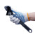 久臻 ZSH29 点塑防滑手套 搬运装卸防滑耐磨劳保手套 高密棉纱蓝色波纹款（6双） 