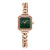 聚利时（Julius）新款手表时尚镶水钻小巧方形石英ins风不锈钢女表小众手表防水JA-1292 B时尚绿