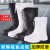 高筒加棉EVA泡沫雨靴冬季男女防水鞋防滑保暖水靴厨房耐油靴 白色中帮EVA(不加棉) 45