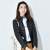 诺煦 大尺码服女士短款学生韩版可爱修身轻薄款学生外套 黑色-立领 S 65-85斤