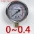 富阳华仪耐震压力表YN60不锈钢抗震充油压水压气压液压真空负表（现均是单刻度） 0-0.4 MPA