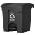 定制适用白云餐厅垃圾桶脚踏式加厚干湿垃圾分类桶工业商用带盖塑料桶 30升灰桶黄盖