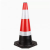 橡胶路锥70cm反光路障锥雪糕筒锥形桶隔离墩施工警示柱道路安全锥 红白伸缩连接杆