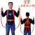 五点式安全带全身户外耐磨高空作业双钩保险防坠落套装安全绳 全身3米双小钩